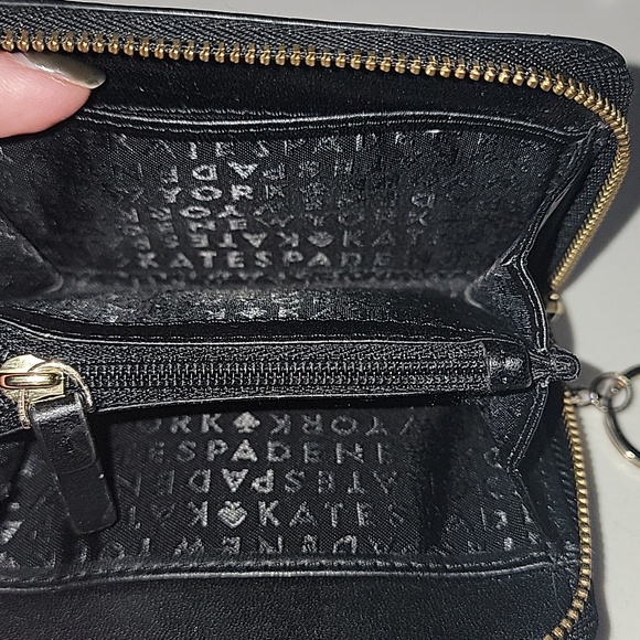 Kate Spade New York Zip Around Wallet In Black Leather - Picture 9 of 11
